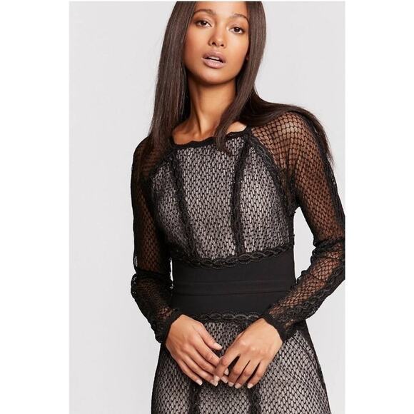 Free People Whimsy Goth Black Lace Overlay dress, Wednesday Adams, Parties, XS - Picture 3 of 12